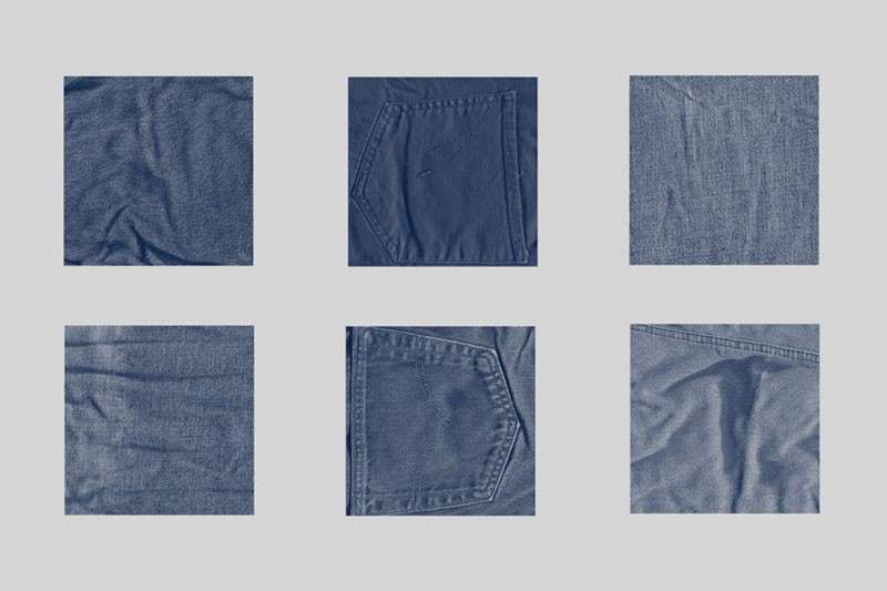 逼真的牛仔布纹理图案PS笔刷 笔刷资源 sucaiwan.com