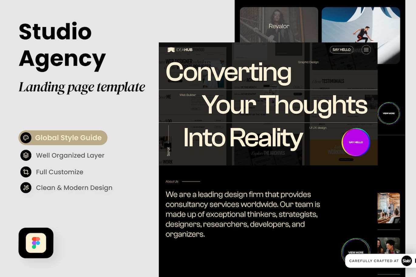 工作室代理网站着陆页模板 Studio Agency – Landing Page Template APP UI sucaiwan.com
