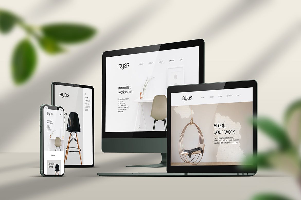 响应式场景多设备样机图 Responsive Screen Mockup 样机素材 sucaiwan.com