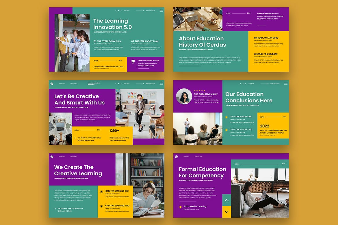 教育教学培训谷歌幻灯片模板下载 Cerdas – Education Google Slides 幻灯图表 sucaiwan.com