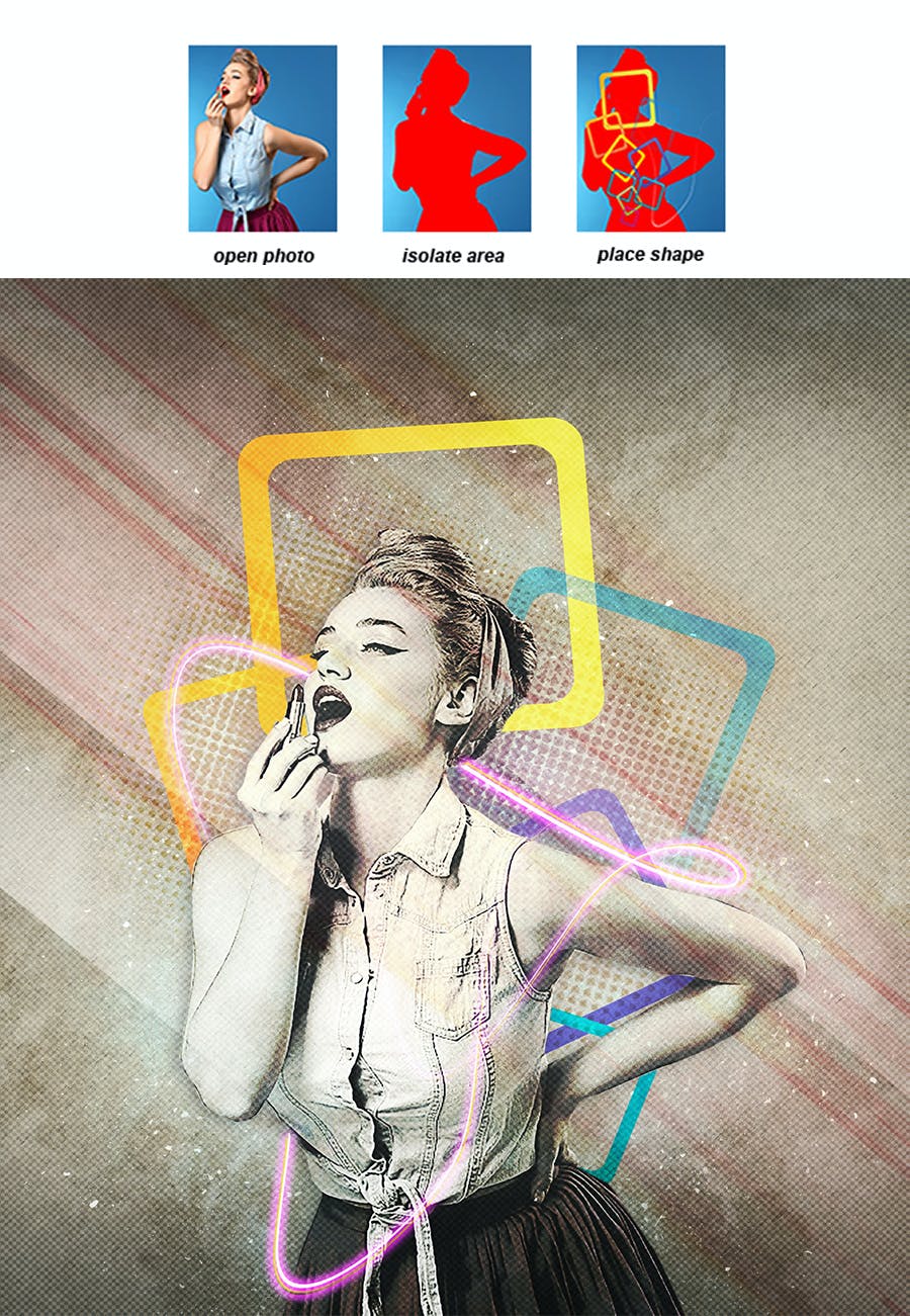 复古艺术照片处理效果PS动作模板 RetroArt – Photoshop Action 插件预设 第3张-素材湾丨精选海外优质设计素材资源 复古艺术照片处理效果PS动作模板 RetroArt – Photoshop Action 插件预设 sucaiwan.com