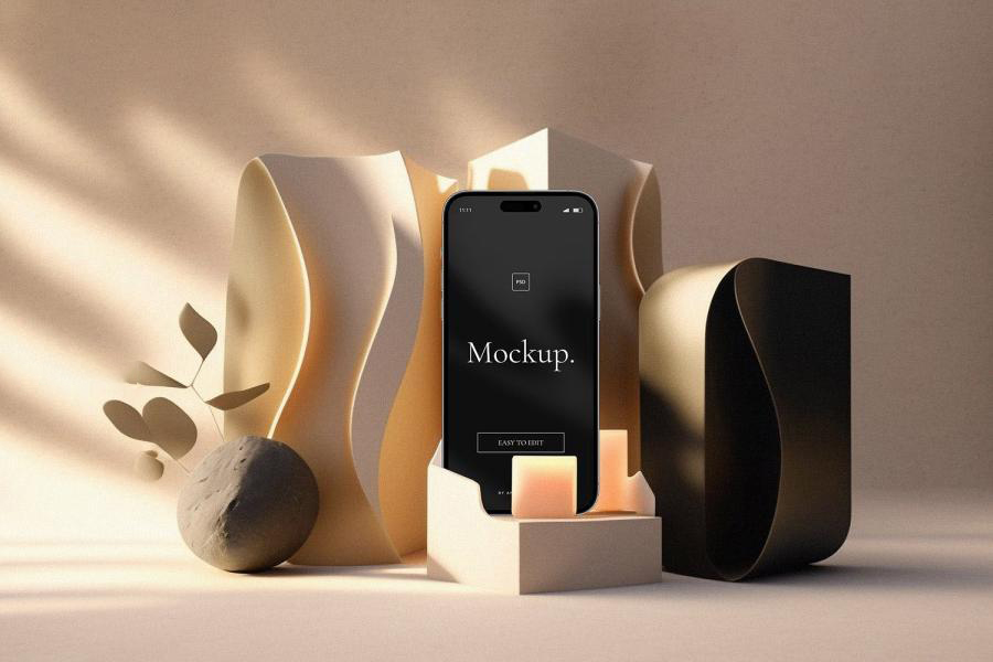 样机模板-光影效果​iPhone 14 Max苹果手机样机PSD模板素材 样机素材 sucaiwan.com