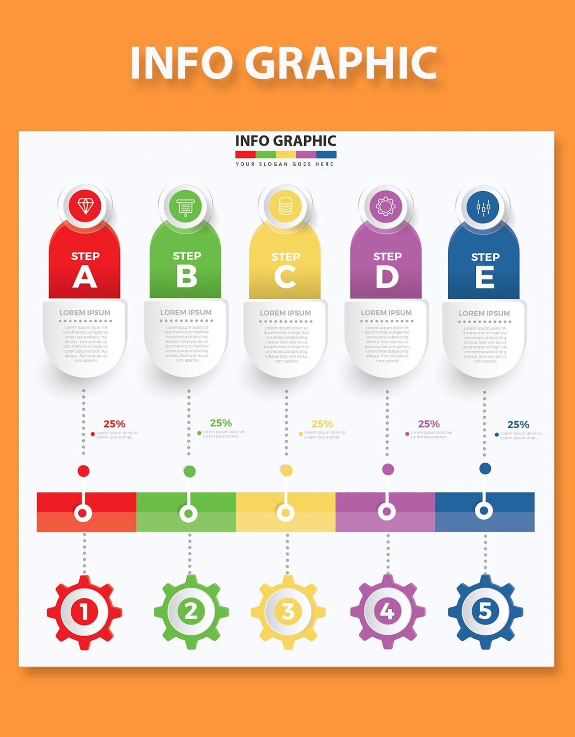 流程步骤信息图表元素设计素材 Infographic Design APP UI sucaiwan.com