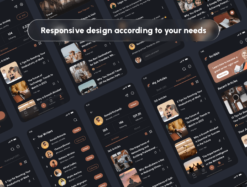 文章和博客App应用程序UI套件 APP UI sucaiwan.com