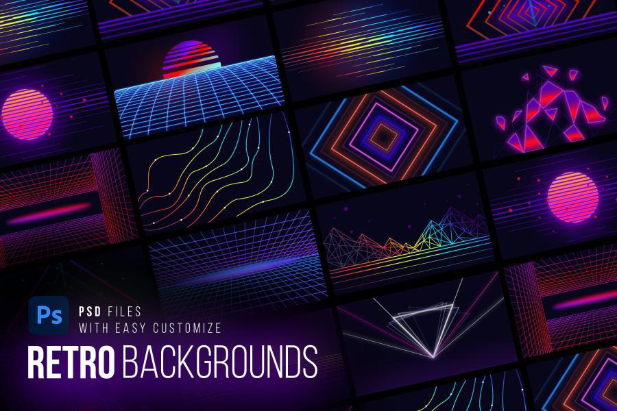 背景素材-赛博朋克风格数据可视化图形背景图素材 图片素材 sucaiwan.com