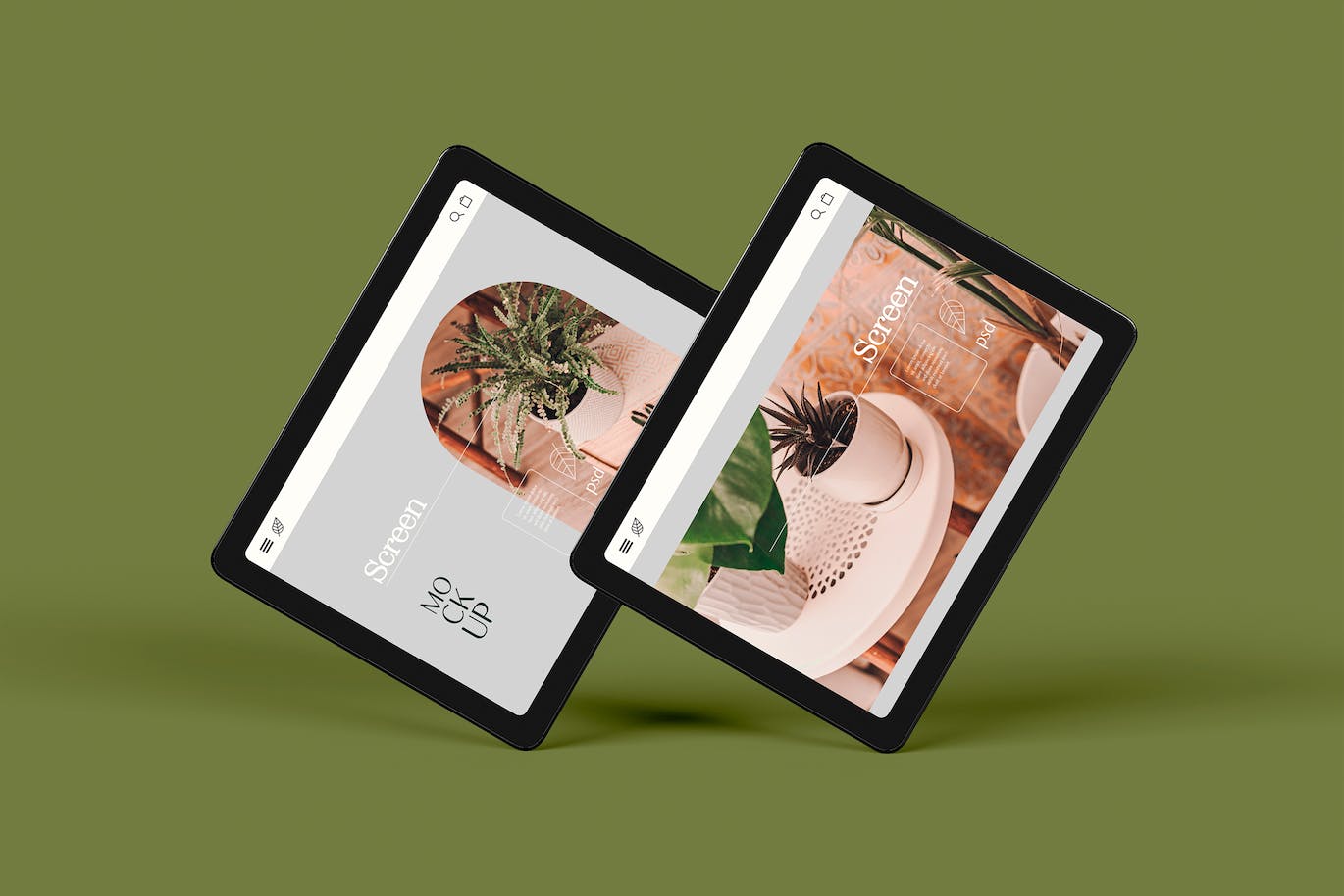 平板电脑UI屏幕样机 Tablet UI Screen Mockup 样机素材 sucaiwan.com