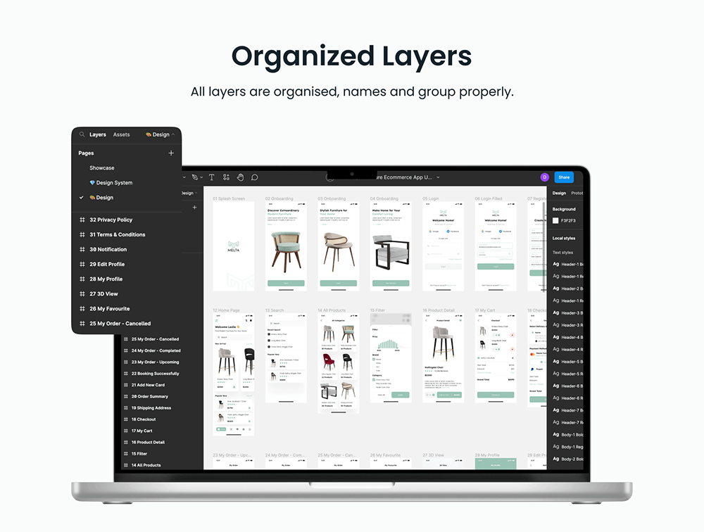 电子商务家具应用程序UI套件 APP UI sucaiwan.com