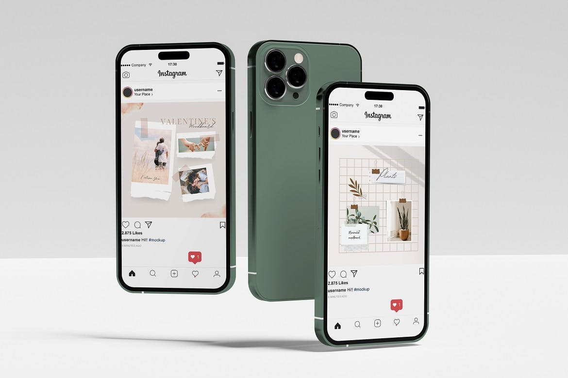 绿色iPhone 14 Pro手机样机图 Iphone 14 Pro Mockup 样机素材 sucaiwan.com