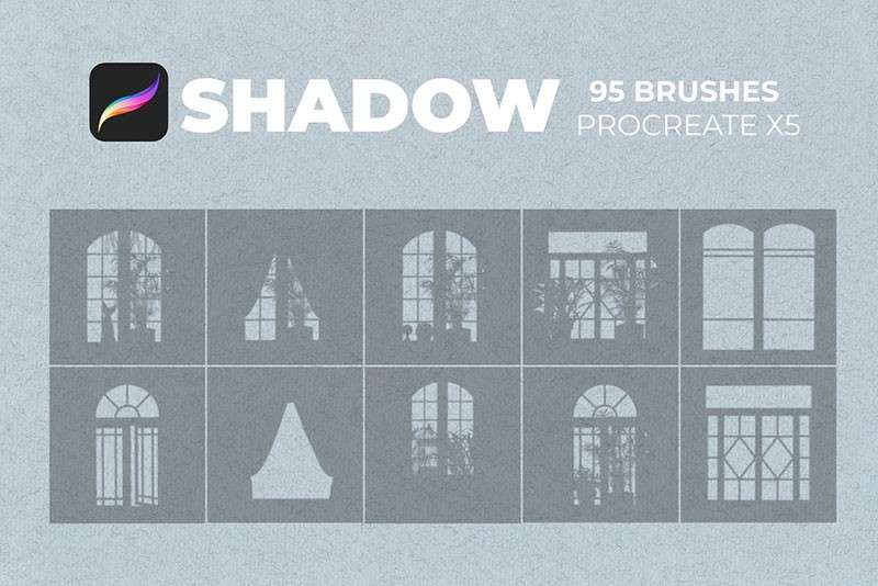 95个光影投影图案Procreate笔刷 笔刷资源 sucaiwan.com