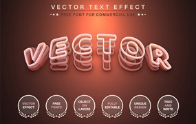 分层矢量文字效果字体样式 Vector Layers – Editable Text Effect, Font Style