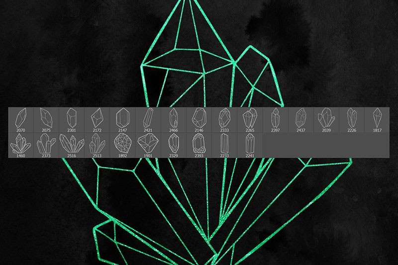 25个水晶宝石线描画PS笔刷 笔刷资源 sucaiwan.com