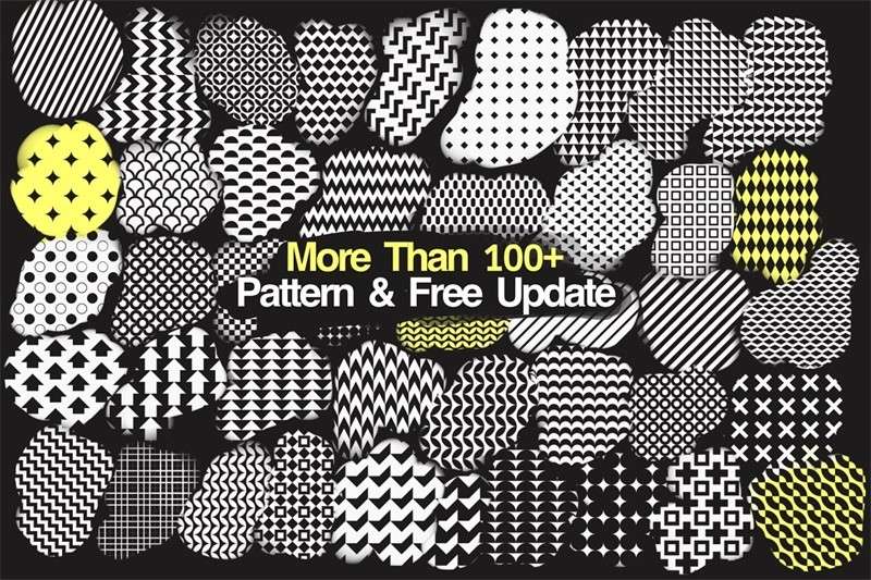 100+几何无缝图案Procreate笔刷 笔刷资源 sucaiwan.com