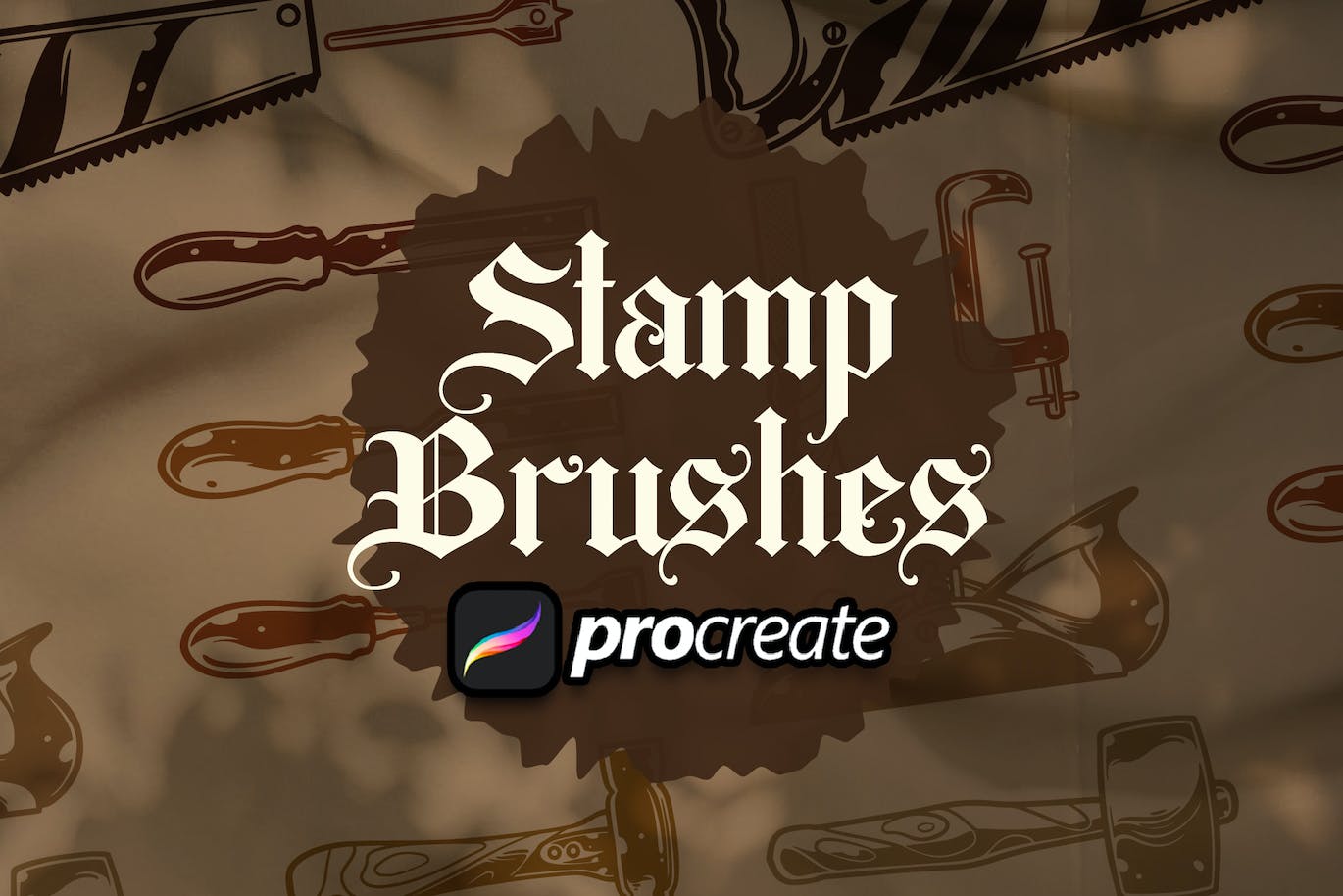 工匠工具Procreate印章绘画笔刷素材 Dansdesign Craftsman Tool Brush Stamp Procreate 笔刷资源 sucaiwan.com