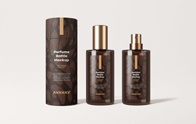 香水瓶品牌标签设计样机 Perfume Bottle Mockup