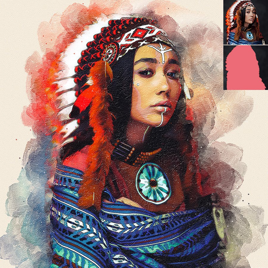 油画艺术效果照片处理Photoshop动作 Oil Painter Photoshop Action 插件预设 sucaiwan.com