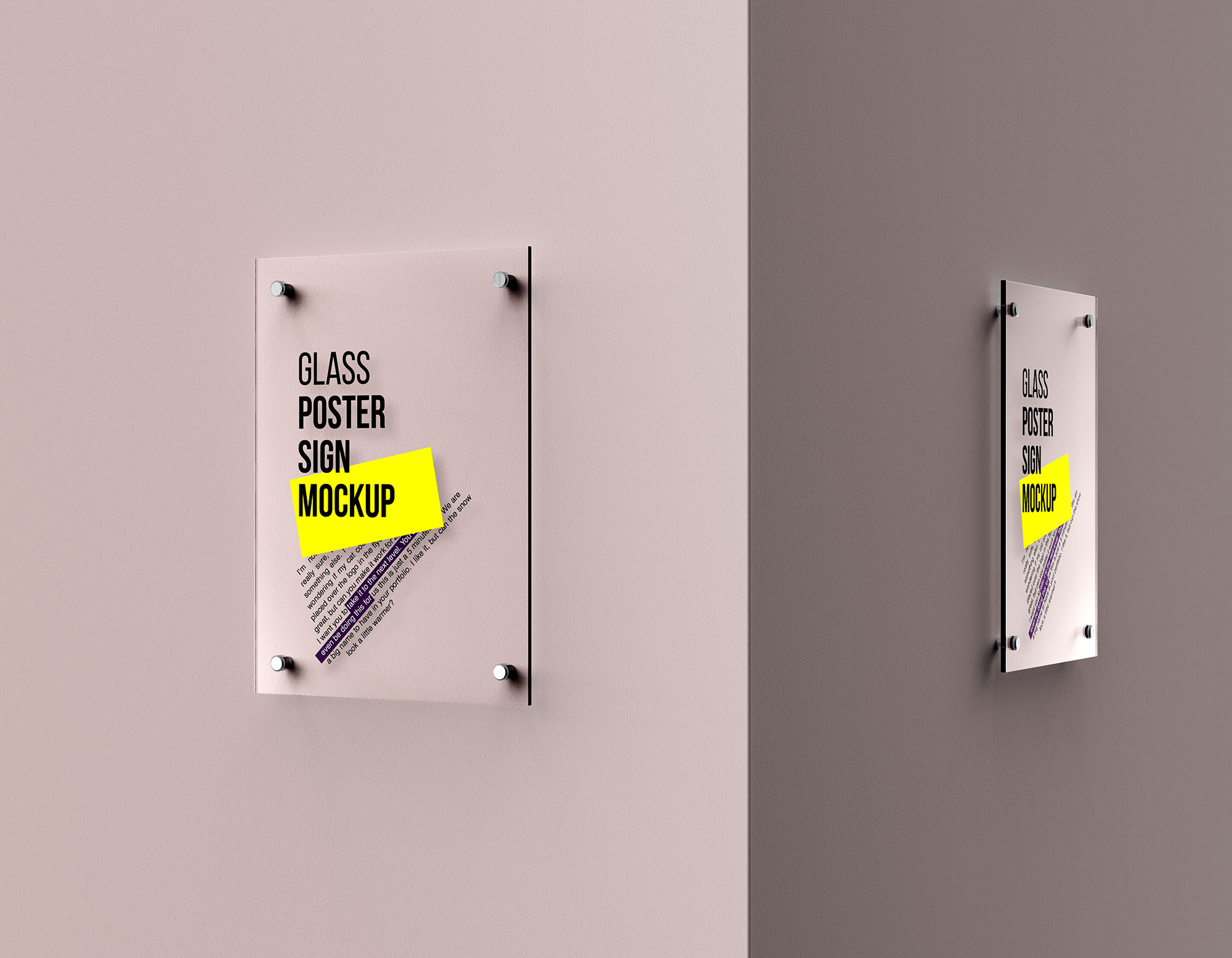 玻璃海报标牌样机 Glass Poster Mockup 样机素材 sucaiwan.com