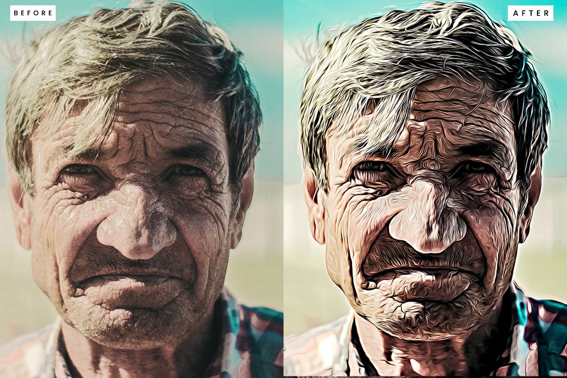 绘画效果照片处理Photoshop动作 Painting Photoshop Action 插件预设 sucaiwan.com