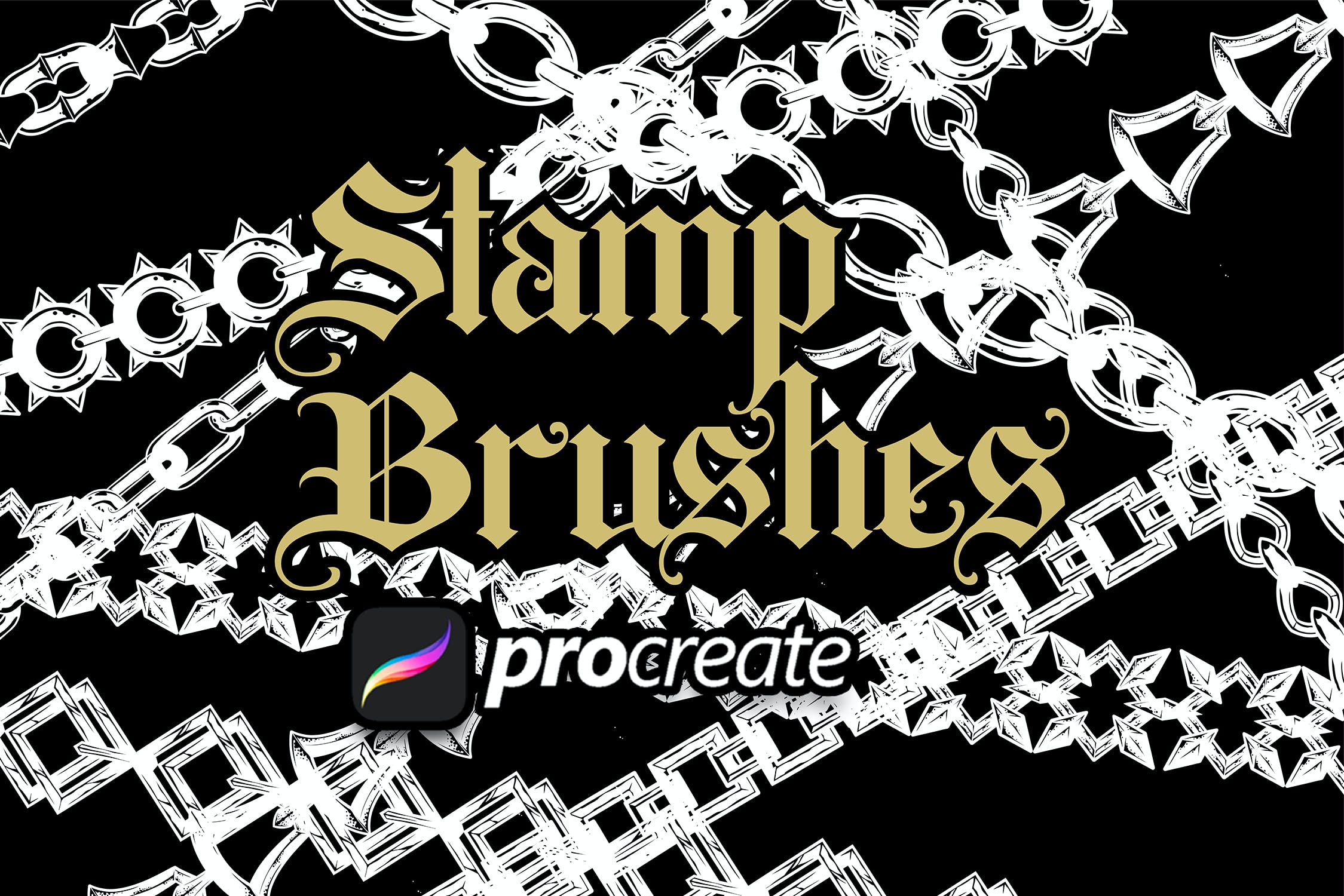 链条Procreate绘画笔刷素材#1 chain brush procreate #1 笔刷资源 sucaiwan.com