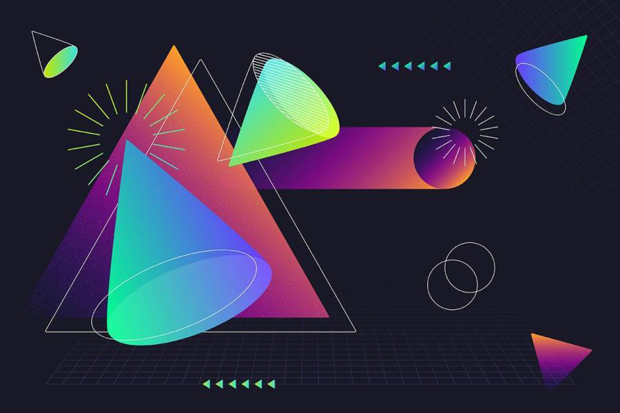 背景素材-科技几何形状图形元素AI矢量背景图素材 图片素材 sucaiwan.com