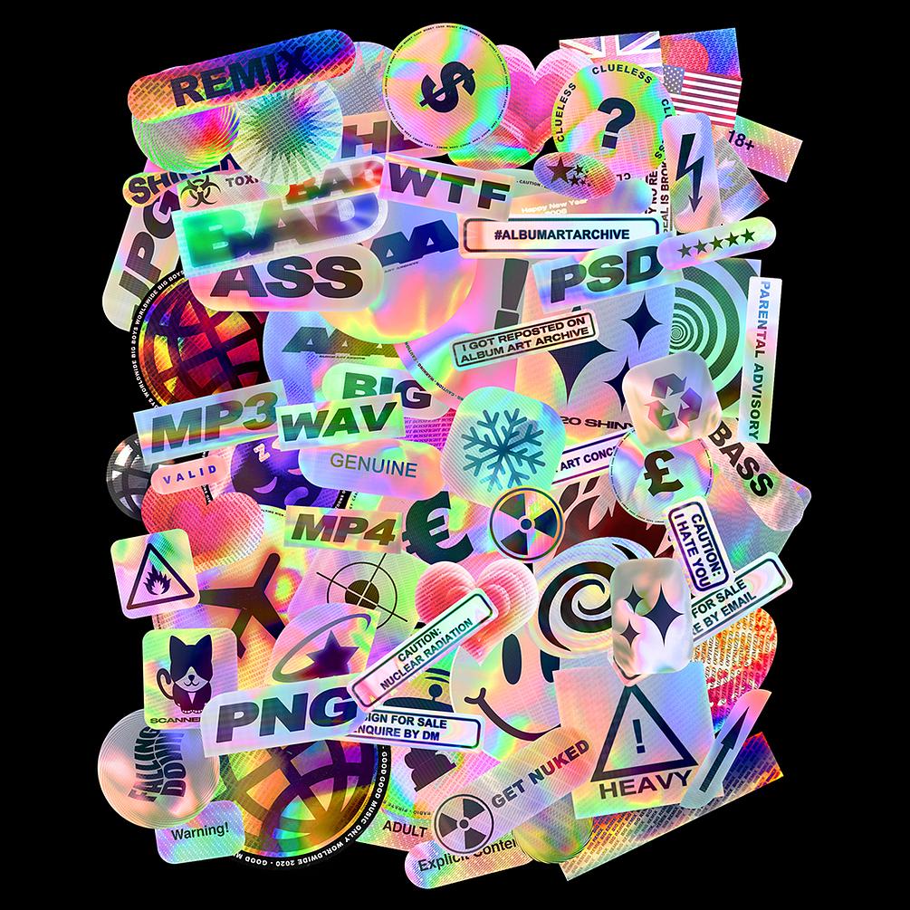 152+全息镭射反光潮流专辑贴纸插图活动便签 Heavy Holos 图片素材 sucaiwan.com