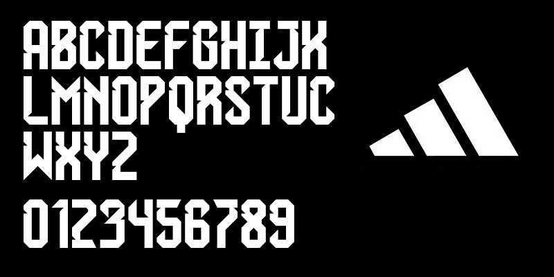 Adidas阿迪达斯2022年世界杯球衣字体 设计素材 sucaiwan.com