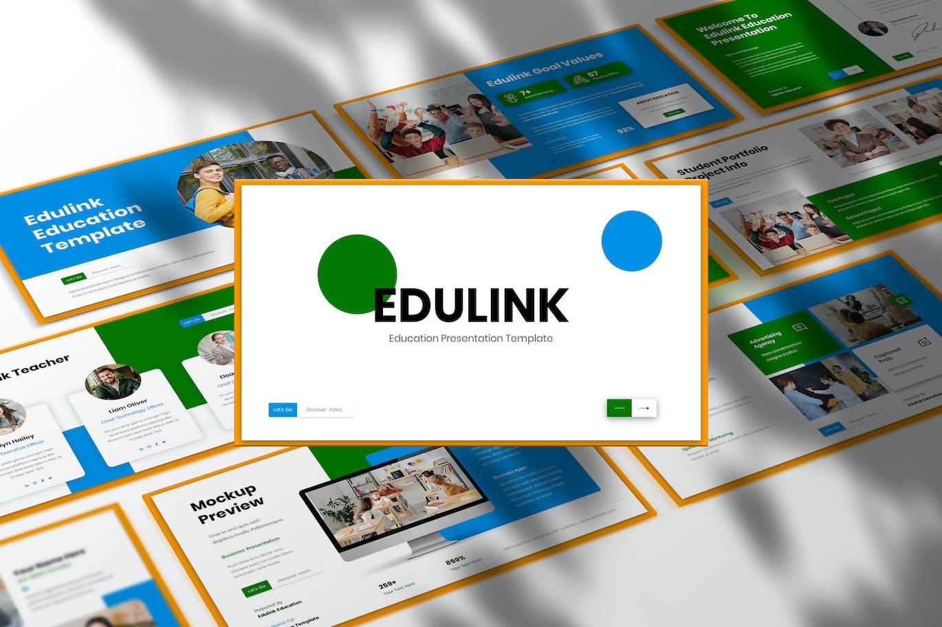 教育演示Google幻灯片模板 Edulink – Education Presentation Google Slide 幻灯图表 sucaiwan.com