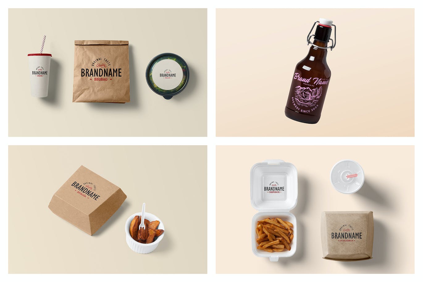 食品包装设计展示样机套件 Food Packaging Mockups 样机素材 sucaiwan.com