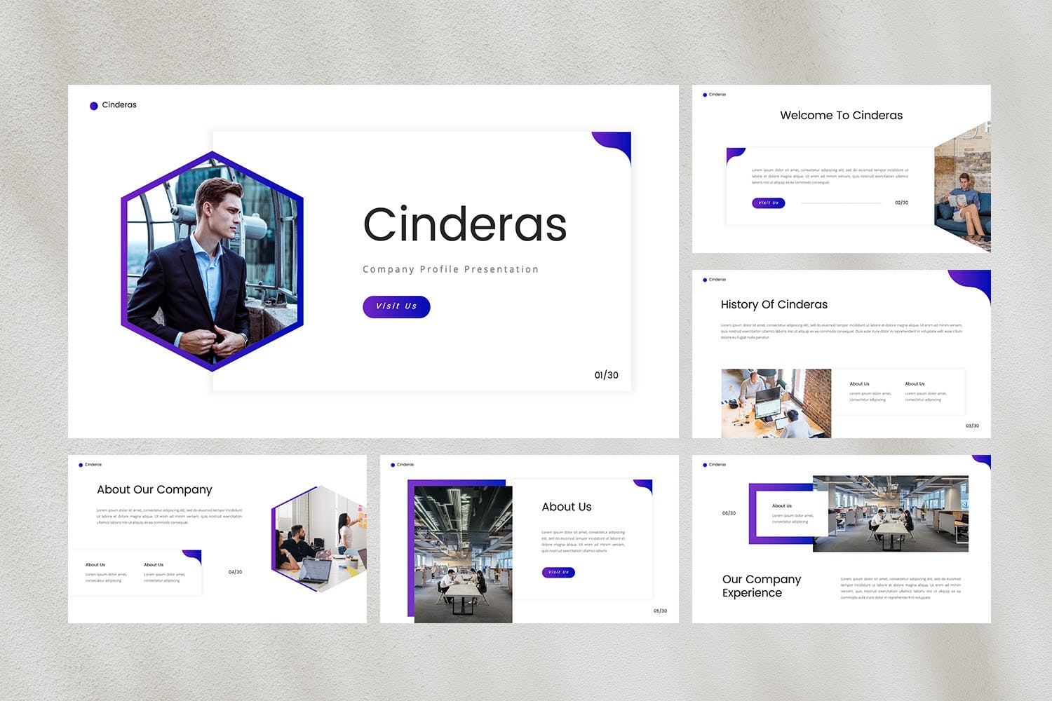 企业公司简介PPT设计模板 Cinderas – Company Profile PowerPoint Template 幻灯图表 sucaiwan.com