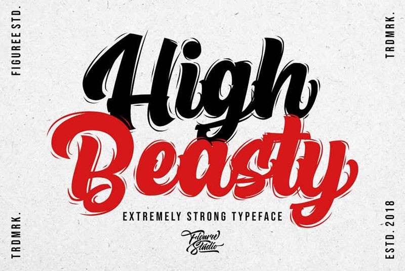High Beasty 国潮风英文字体 设计素材 sucaiwan.com