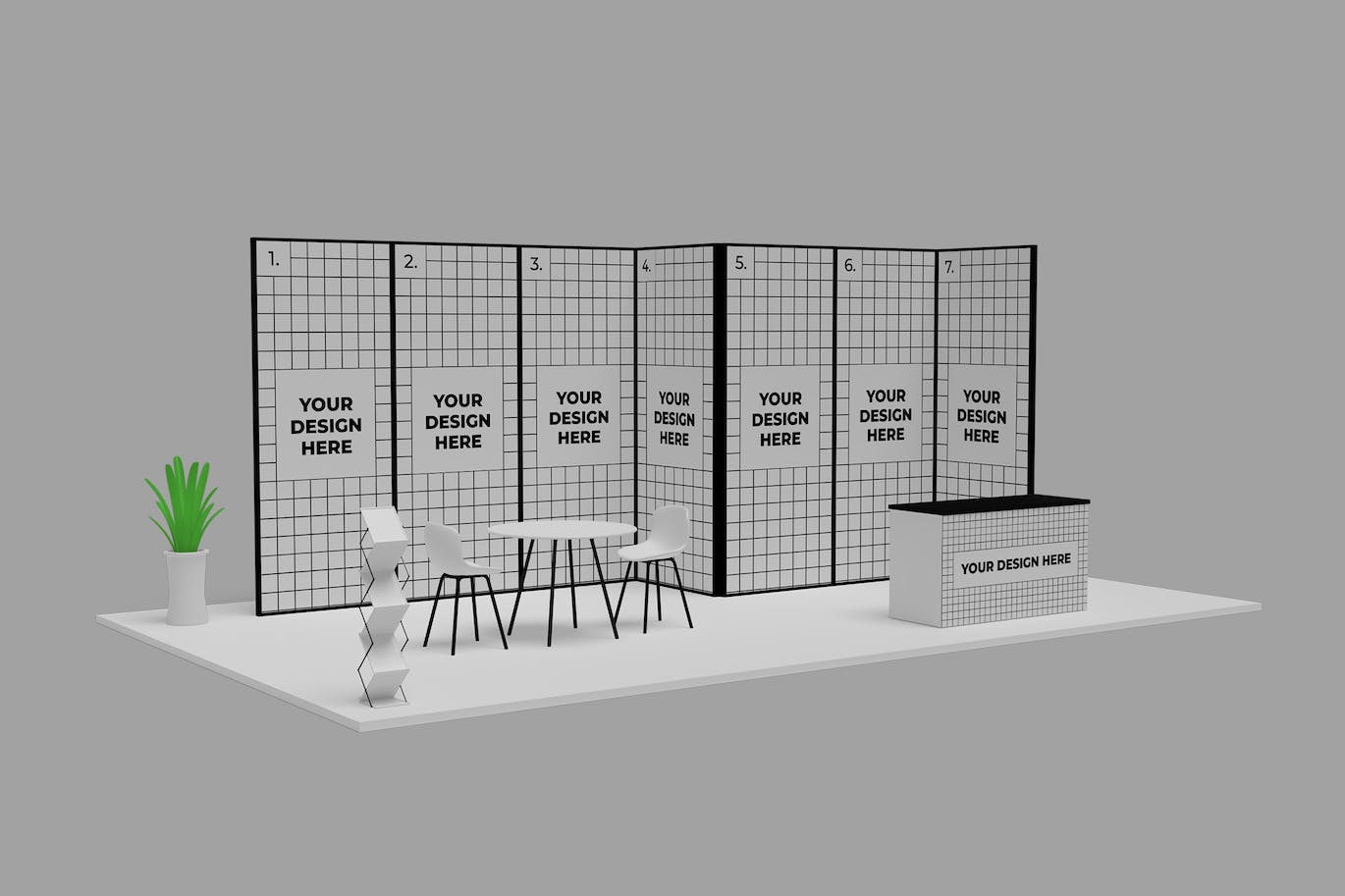 展览和活动展位广告展示样机图 Exhibition & Event Booth Mockup 样机素材 sucaiwan.com