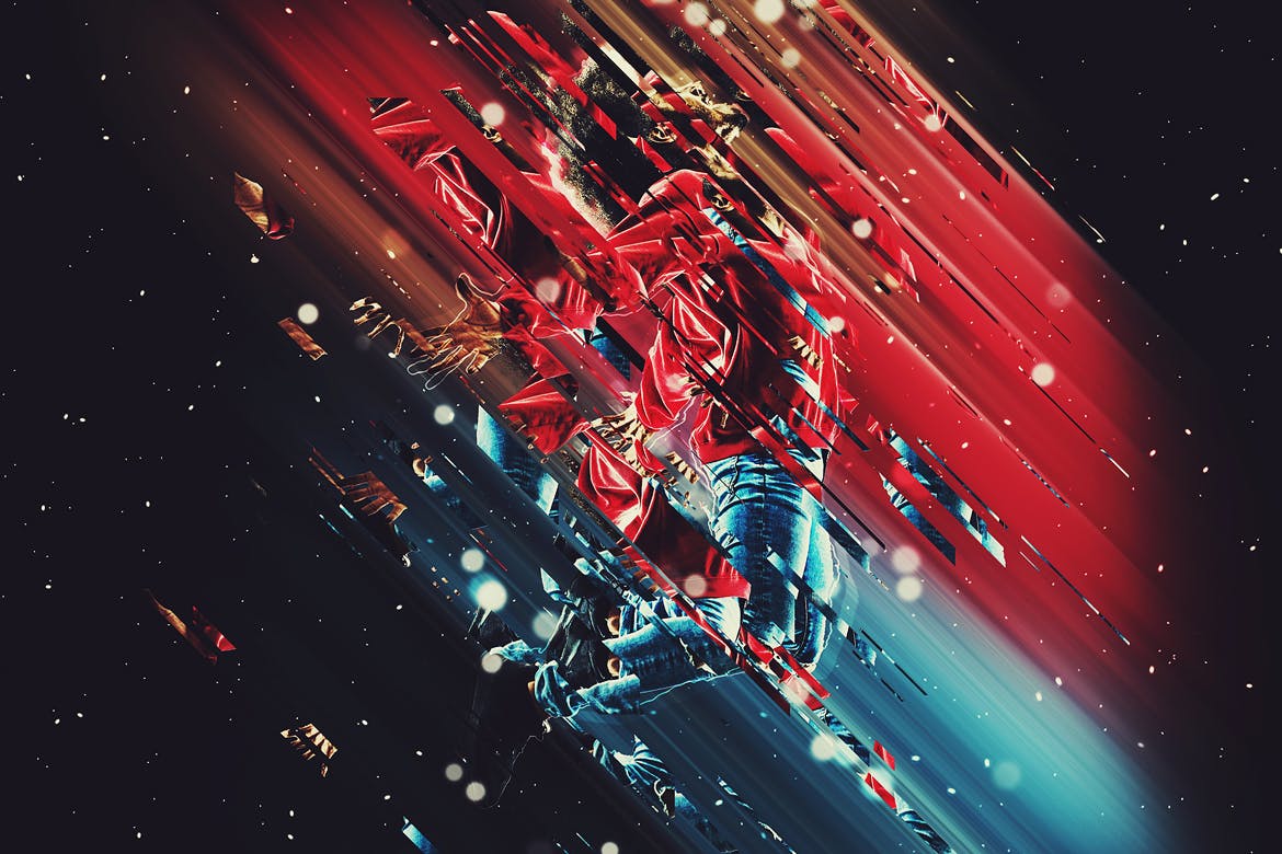 错乱线条效果照片处理Photoshop动作 Lines Effect Photoshop Action APP UI sucaiwan.com