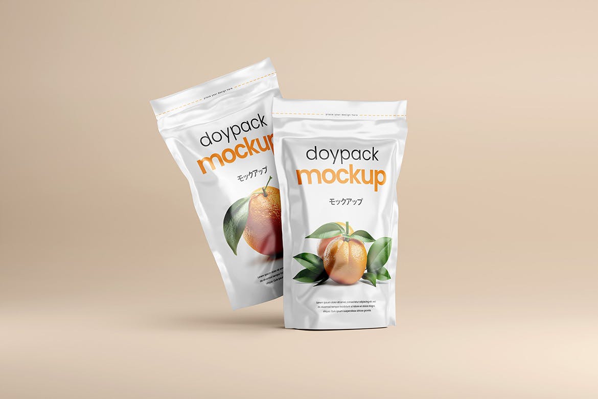 零食袋包装自立袋样机图 Doypack Mockup 样机素材 sucaiwan.com