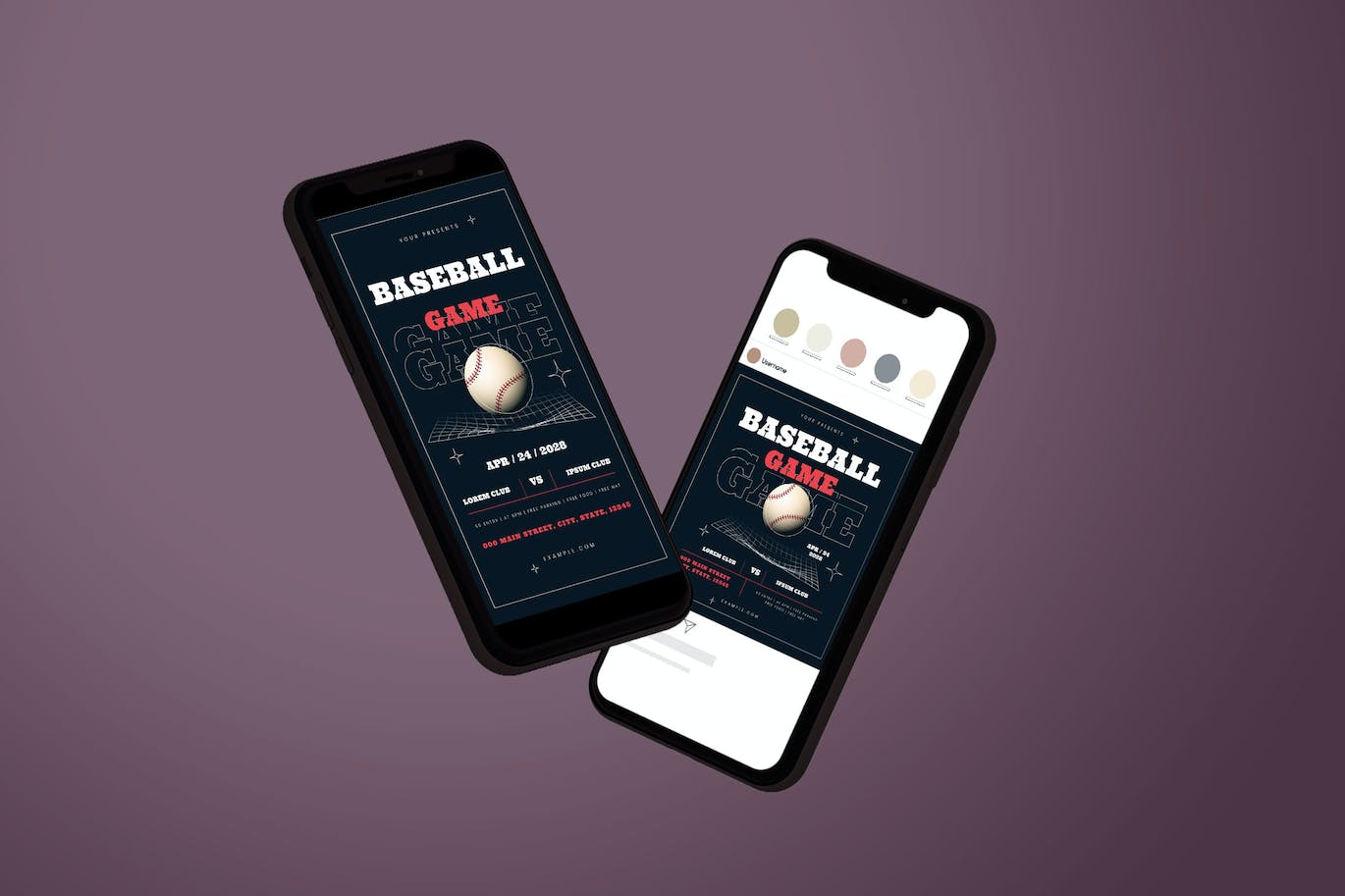 棒球比赛活动海报素材 Baseball Game Flyer Set 设计素材 sucaiwan.com