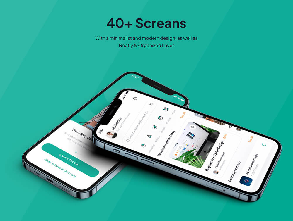 在线课程App应用程序UI套件 APP UI sucaiwan.com