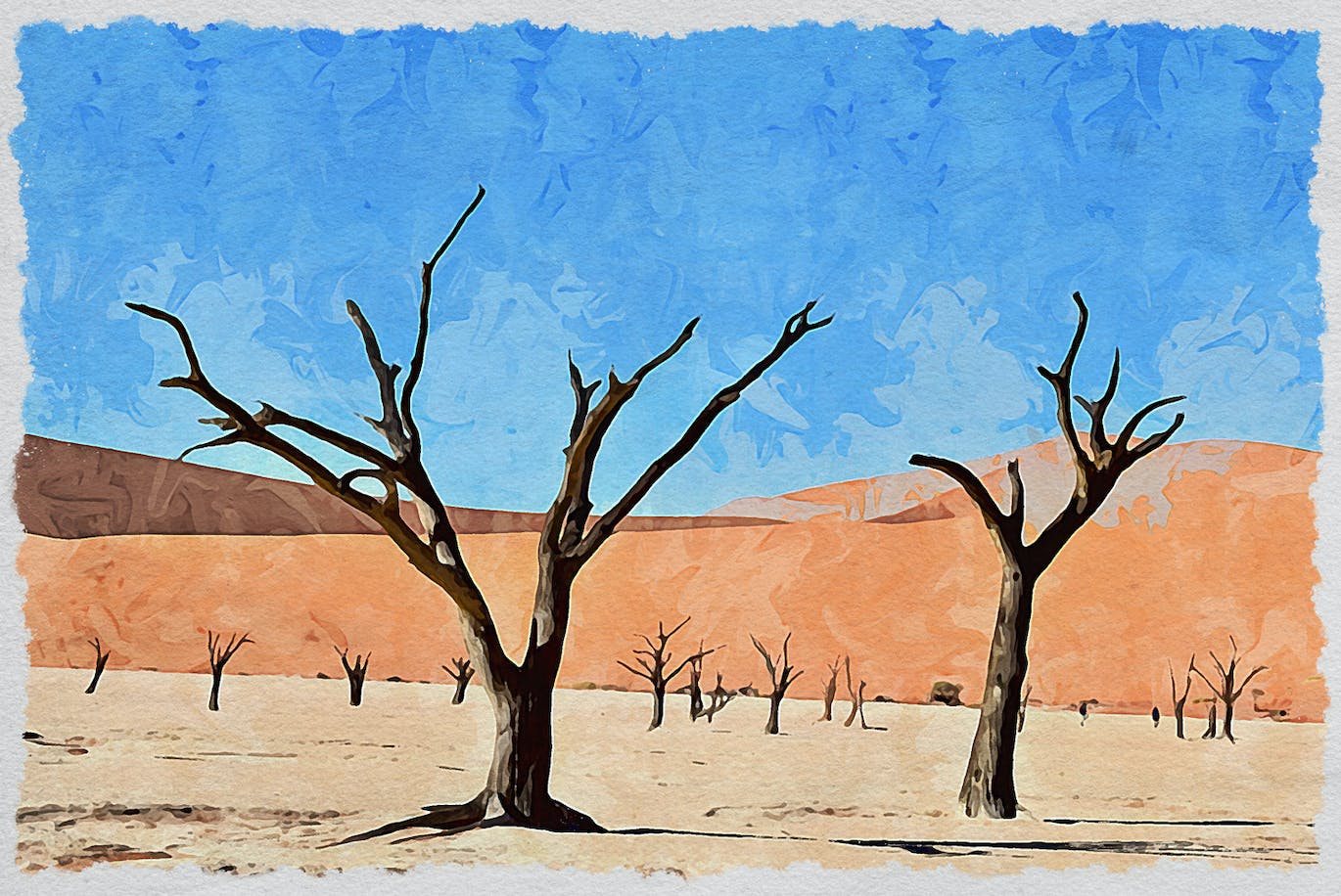 水彩绘画照片处理效果PS动作模板v2 Watercolor Paint V.2 – Photoshop Action 插件预设 sucaiwan.com