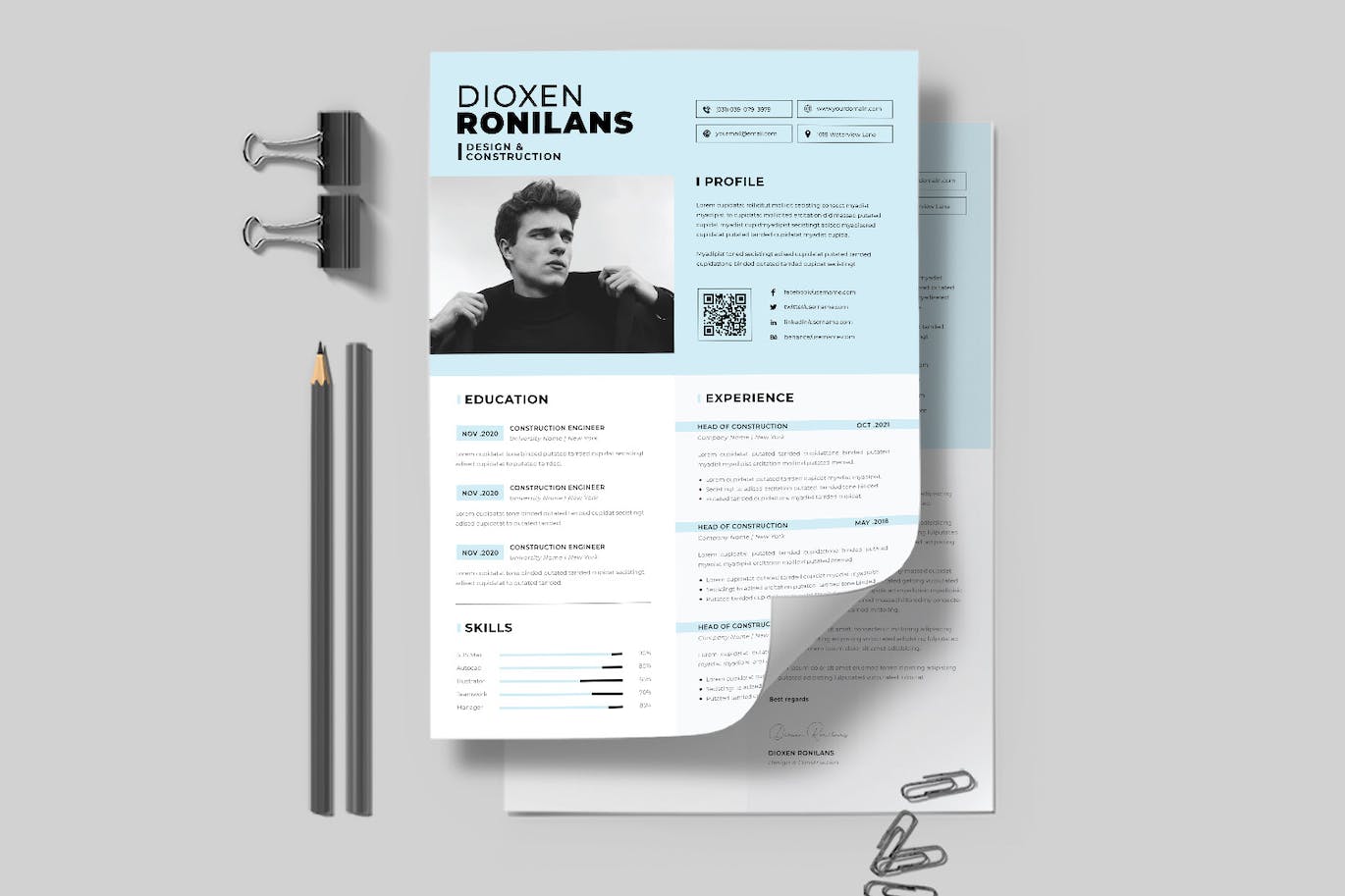 极简设计CV简历模板 Minimal Resume 幻灯图表 sucaiwan.com