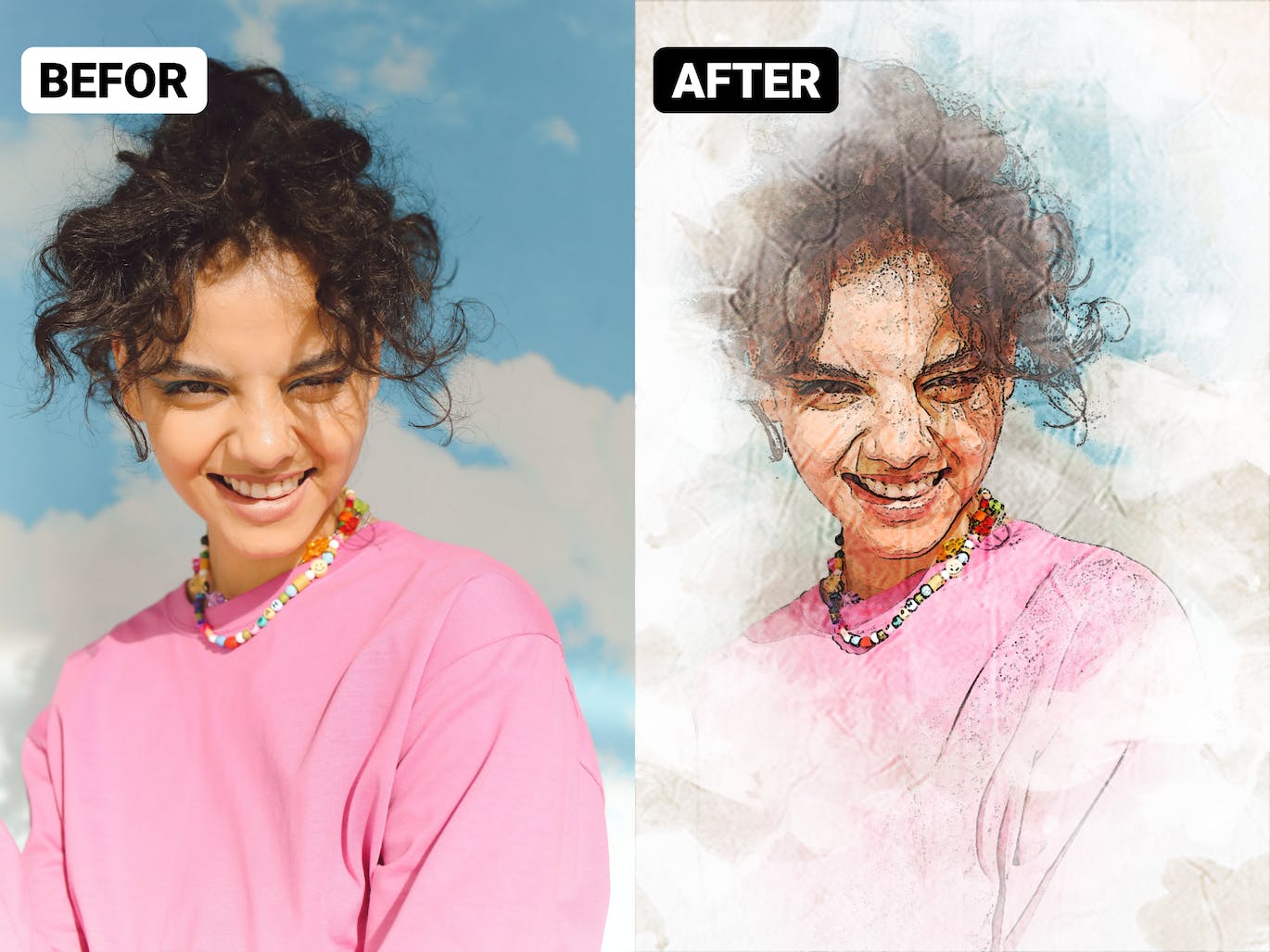 厚涂颜料绘画效果PS动作模板 Impasto Painting Photoshop Action 插件预设 sucaiwan.com