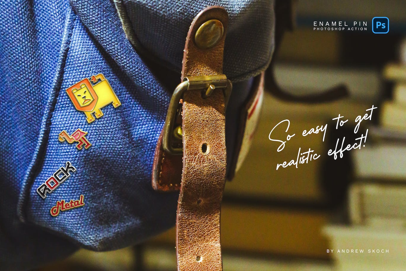 搪瓷别针效果照片处理Photoshop动作 Enamel Pin Photoshop Action 插件预设 sucaiwan.com