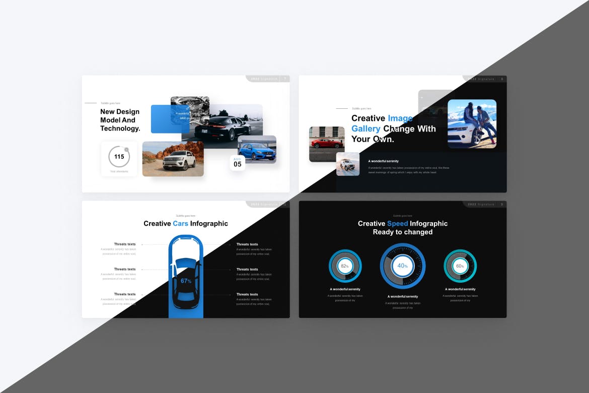 汽车行业Powerpoint幻灯片模板 Automotive PowerPoint Template 幻灯图表 sucaiwan.com
