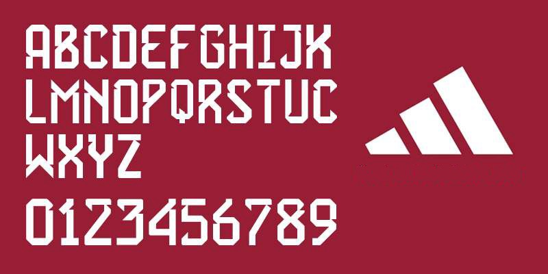 Adidas阿迪达斯2022年世界杯球衣字体 设计素材 sucaiwan.com