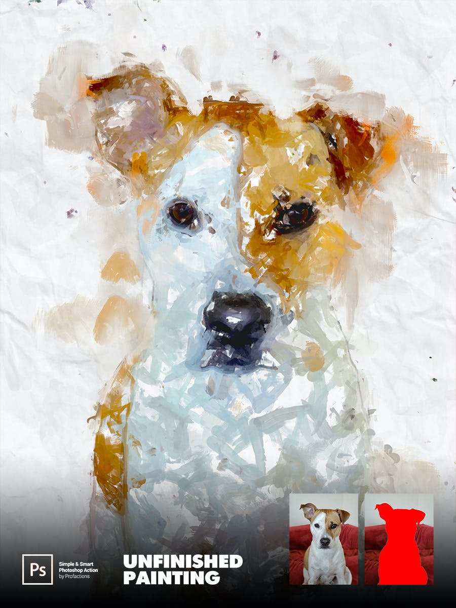 未完成的绘画效果照片处理ps动作 Unfinished Painting Photoshop Action 插件预设 sucaiwan.com