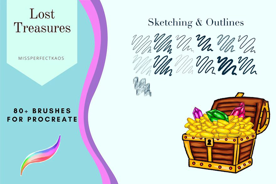 Procreate笔刷-81款海洋生物插画主题Procreate纹理笔刷素材 笔刷资源 sucaiwan.com