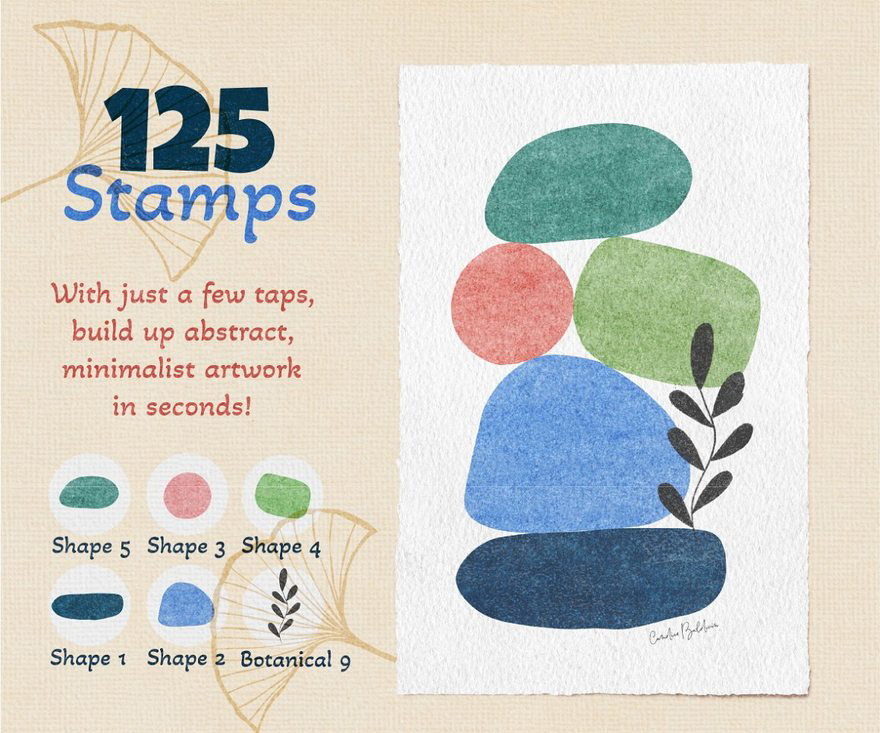 Procreate笔刷-水彩手绘几何抽象纹理Procreate图案笔刷素材 笔刷资源 sucaiwan.com