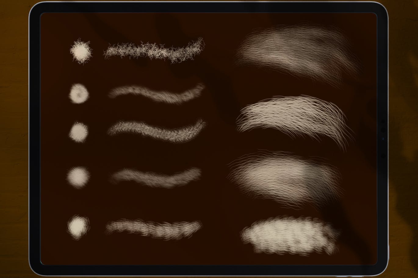毛皮毛发Procreate绘画笔刷素材 Dans Fur Hair Brush Stamp Procreate 笔刷资源 sucaiwan.com