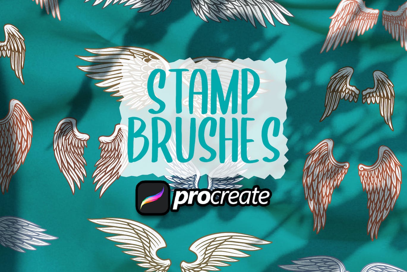 羽翼Procreate印章绘画笔刷素材 Wing Stamp Brush Procreate 笔刷资源 sucaiwan.com