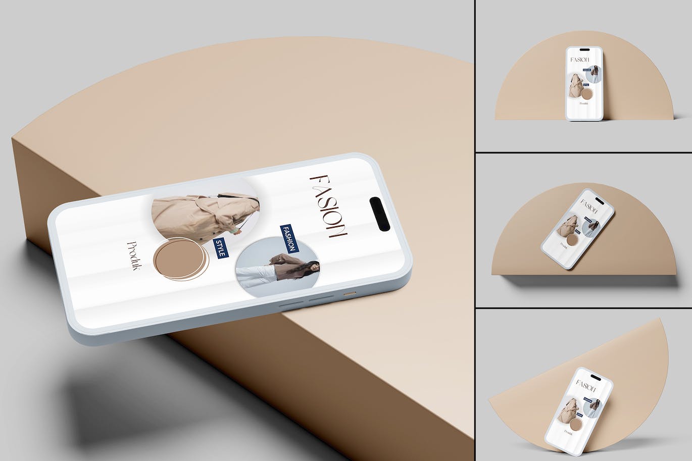 粘土风格iPhone 14 Pro手机样机图 Phone 14 Clay mockups 样机素材 sucaiwan.com