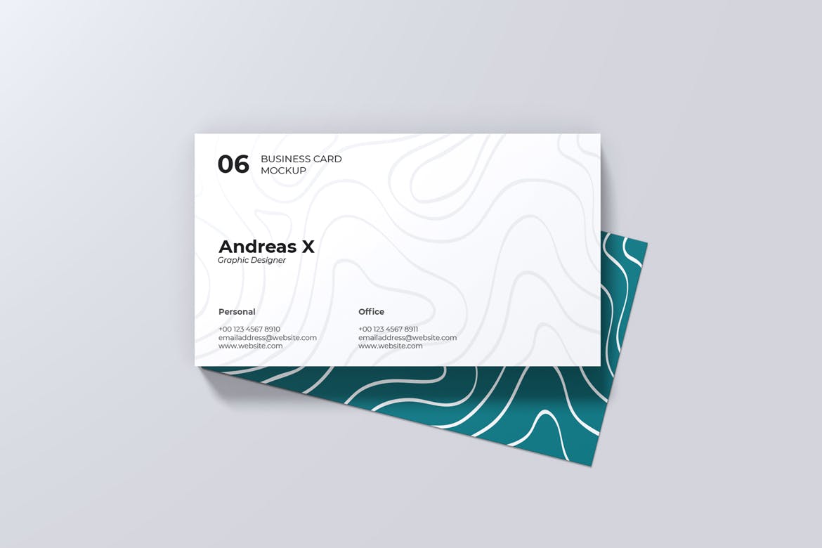 名片设计演示效果图样机 Landscape Business Card Mockup 样机素材 sucaiwan.com