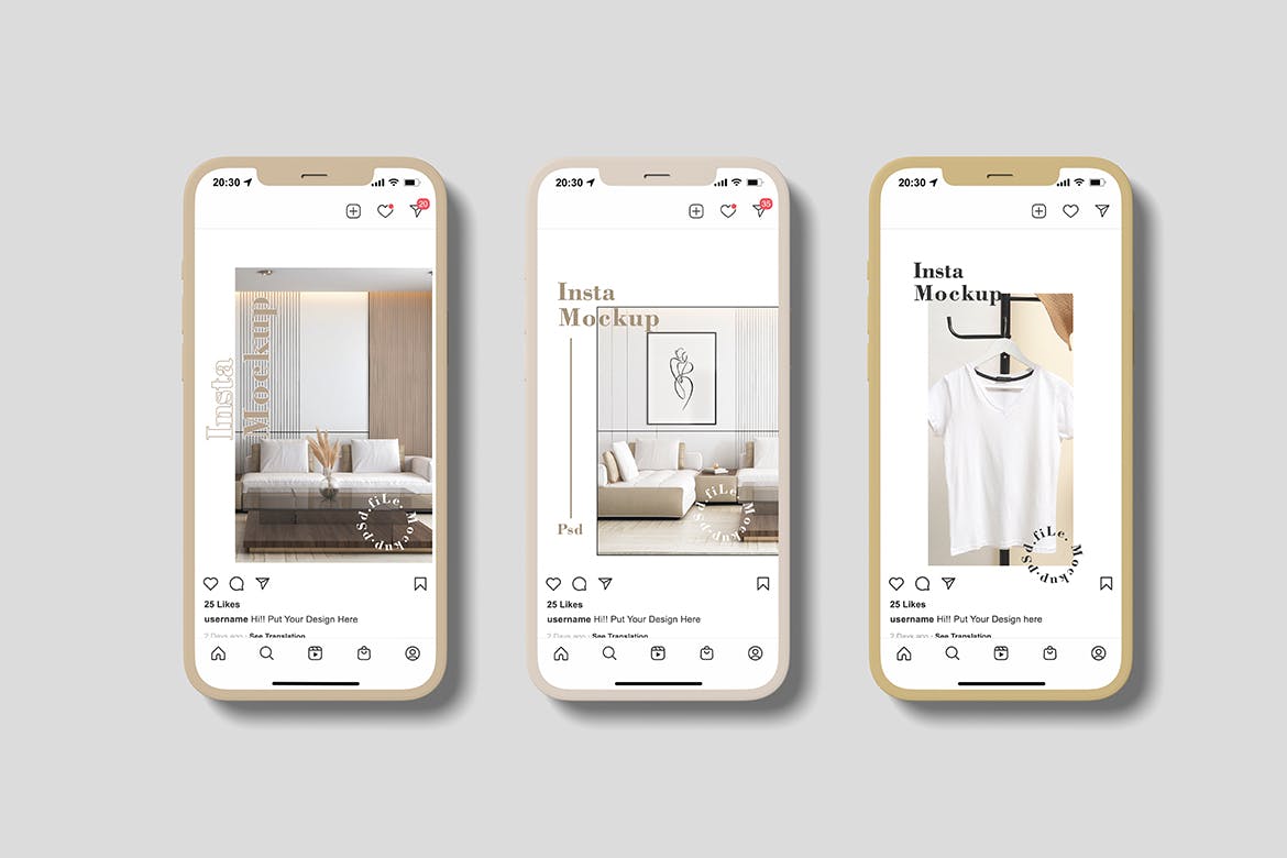 Insta故事和帖子手机屏幕样机图 Insta Stories and Posts Mockup 样机素材 sucaiwan.com