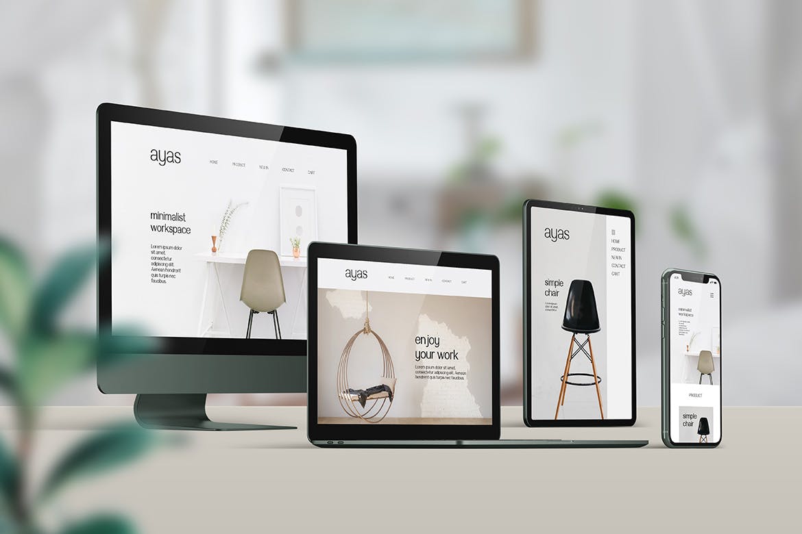响应式场景多设备样机图 Responsive Screen Mockup 样机素材 sucaiwan.com