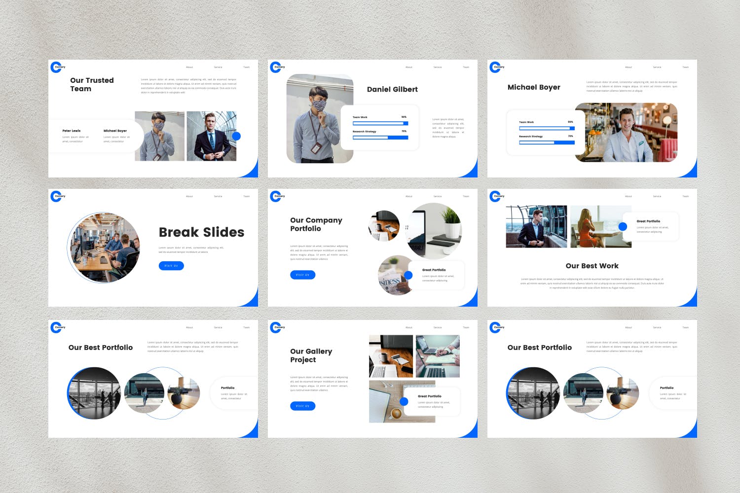 企业公司PPT素材 Cornery – Corporate PowerPoint Template 幻灯图表 sucaiwan.com